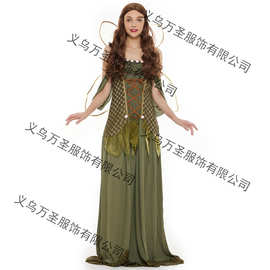 万圣节服装舞台表演服  森林绿色魔法蝴蝶精灵花仙子公主服装