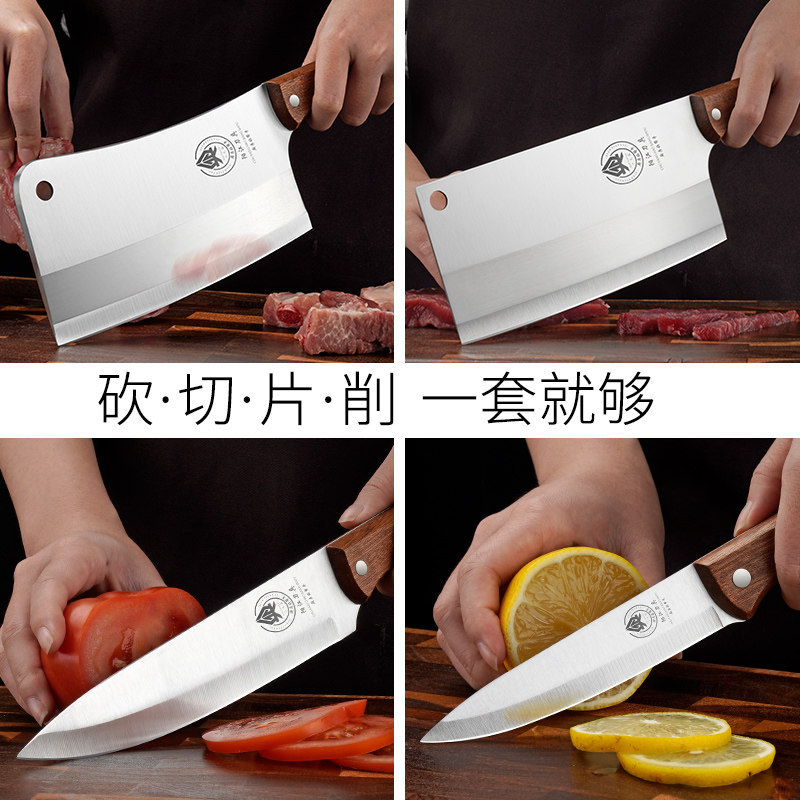 Comercio exterior mango de madera sólida cuchillo de corte de hueso cuchillo de corte de hueso cocina doméstica cortar verduras cortar carne cortar costillas afiladas sin regalo image 5