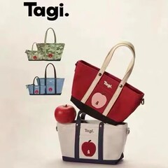 Tagi 新しいイマジンアップルカラーマッチング通勤大容量レトロワンショルダーポータブルキャンバスクロスボディトートバッグ女性用