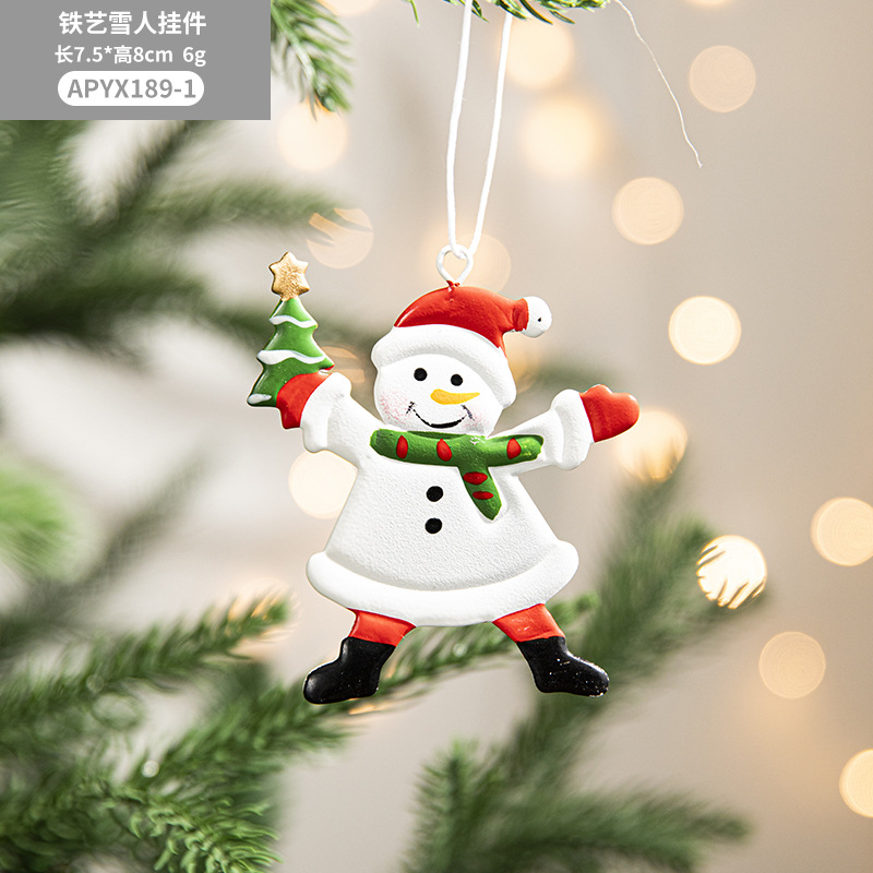 Adornos Navideños de Muñeco de Nieve Pintado, Decoraciones para Árbol de Navidad, Adornos Colgantes, Suministros para Ambiente Navideño, Venta al por Mayor