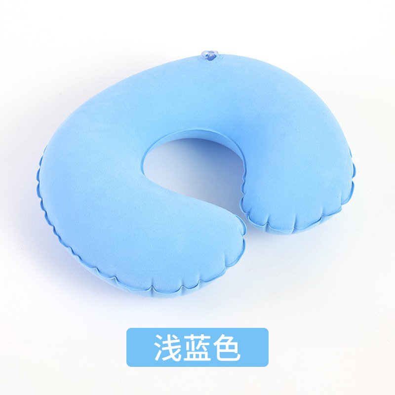C-shaped inflatable pillow-light blue