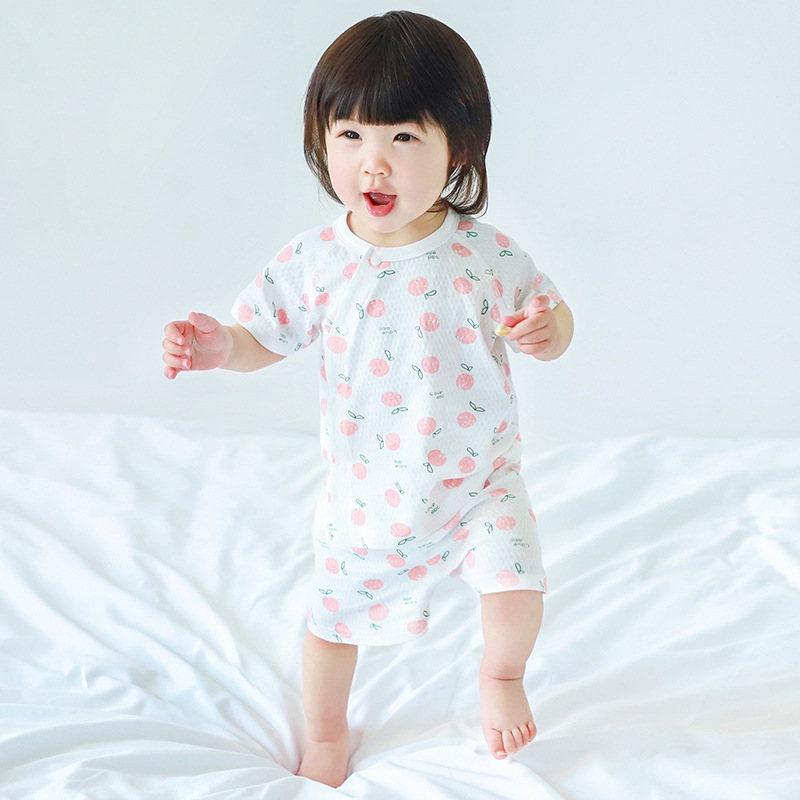 Set de mangas cortas para bebés de verano, algodón delgado de dos piezas para niños, niñas y niños pequeños, ropa de verano para bebés