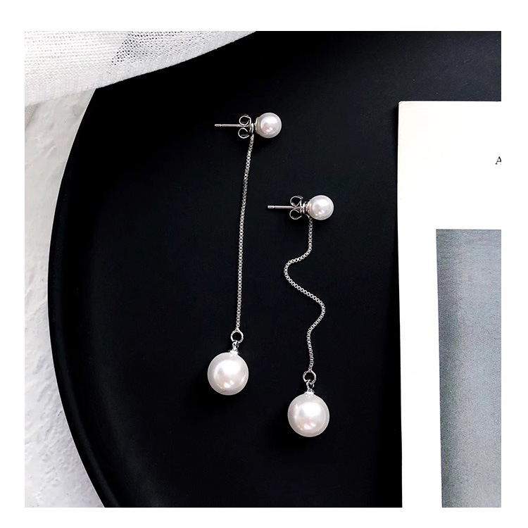 Women's Gender 1 Pair 925 Sterling Silver Imitation Pearl Geometric Drop Earrings