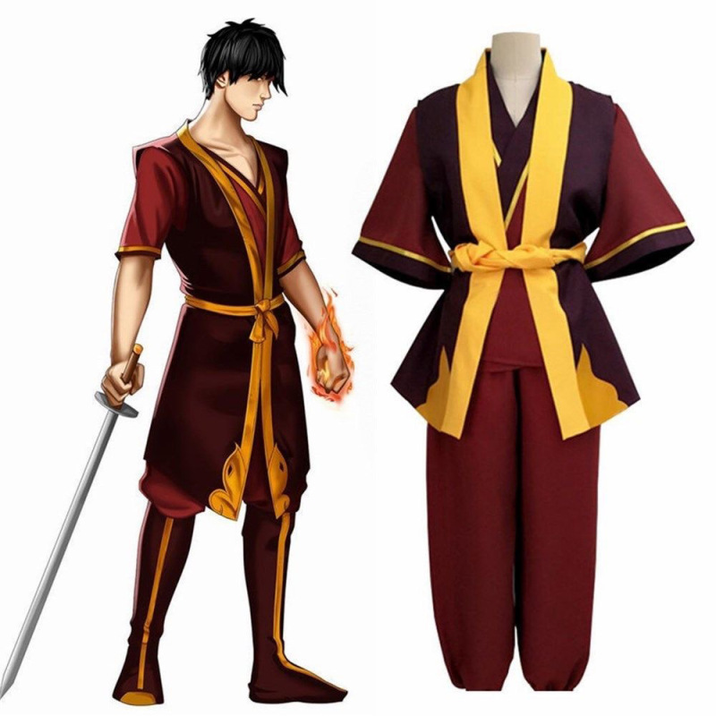 In-Stock Avatar the Last Airbender Zuko Cosplay Costume Fire Nation Prince Zuko Role-Playing Stage Outfit