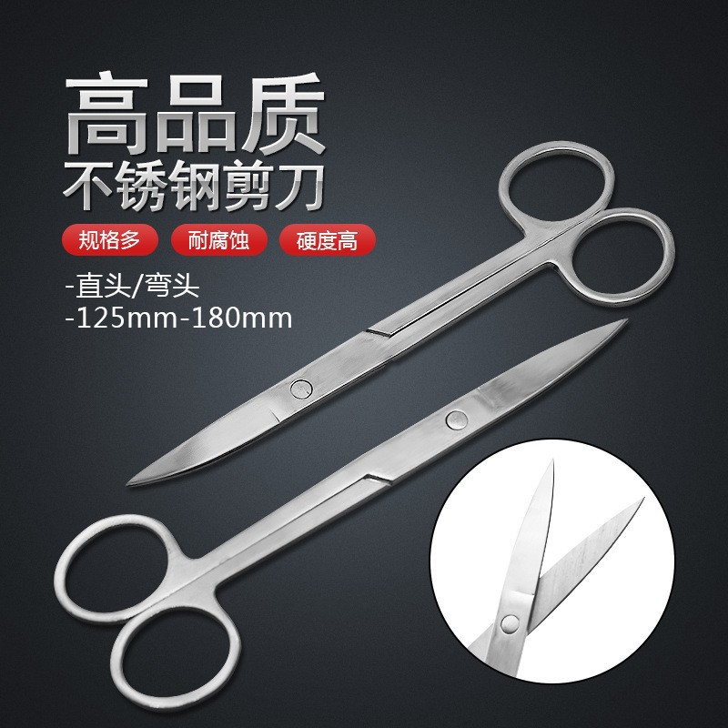 Stainless Steel Scissors for Industrial Use, Bandage and Gauze Scissors, Experimental Teaching Seam-Removal Pliers, Dissection Curved and Straight Head Scissors, Wholesale
