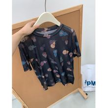 2380设计感葫芦印花短袖T恤女2025夏季新款休闲亲肤舒适打底衫