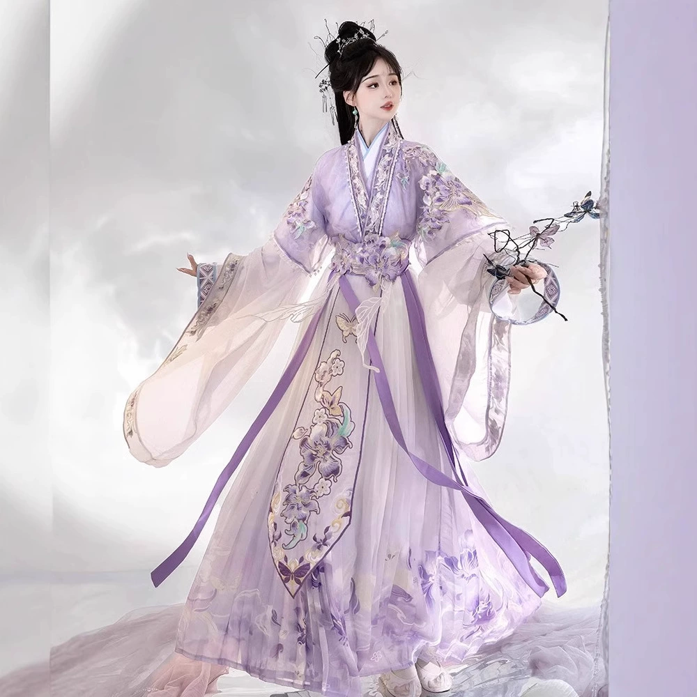 Вэй Цзиньфэн Вышивка Hanfu Женский восстановлен Hanfu Fairy Sister China Wind Tang Xunzi Весенний и летний костюм Hanfu