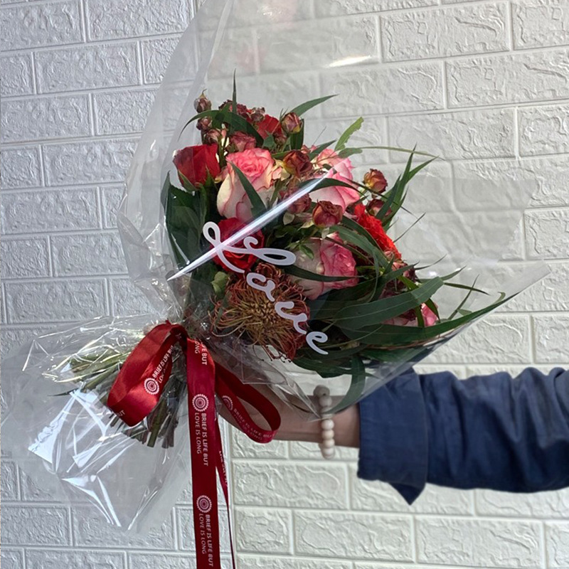 玻璃纸ins风透明康乃馨材料简纺opp防水包花塑料纸鲜花包装纸花束