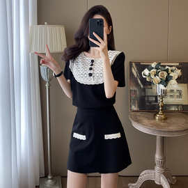 小香风今年流行漂亮套装裙2024年夏季搭配一整套小个子短裙显瘦
