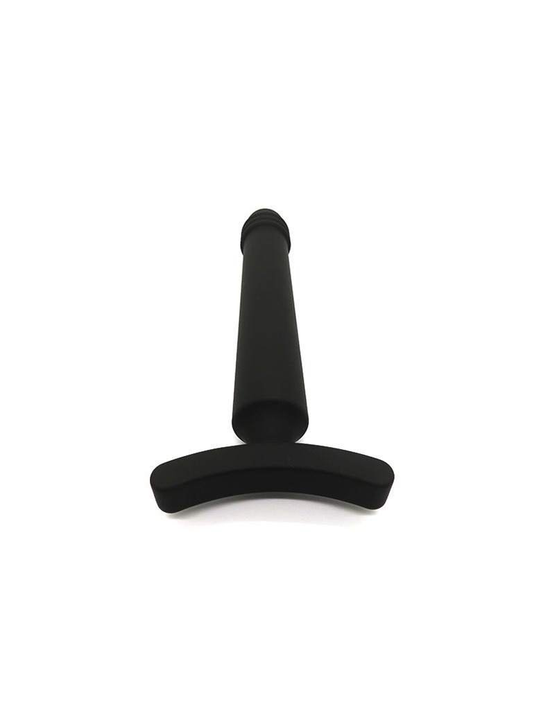 Dual-Purpose Silicone Anal Plug, 12-Inch Black Unisex Adult Toy — detail image 4
