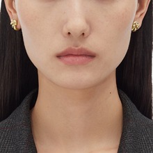 欧美跨境18k金绳结耳环设计编织耳钉极简约轻奢老钱风BV大牌耳饰