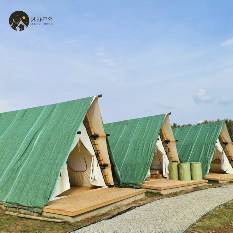 Tienda de campaña triangular de madera para camping Muye B&B, hotel, resort, zona panorámica, tienda de campaña de doble capa impermeable.