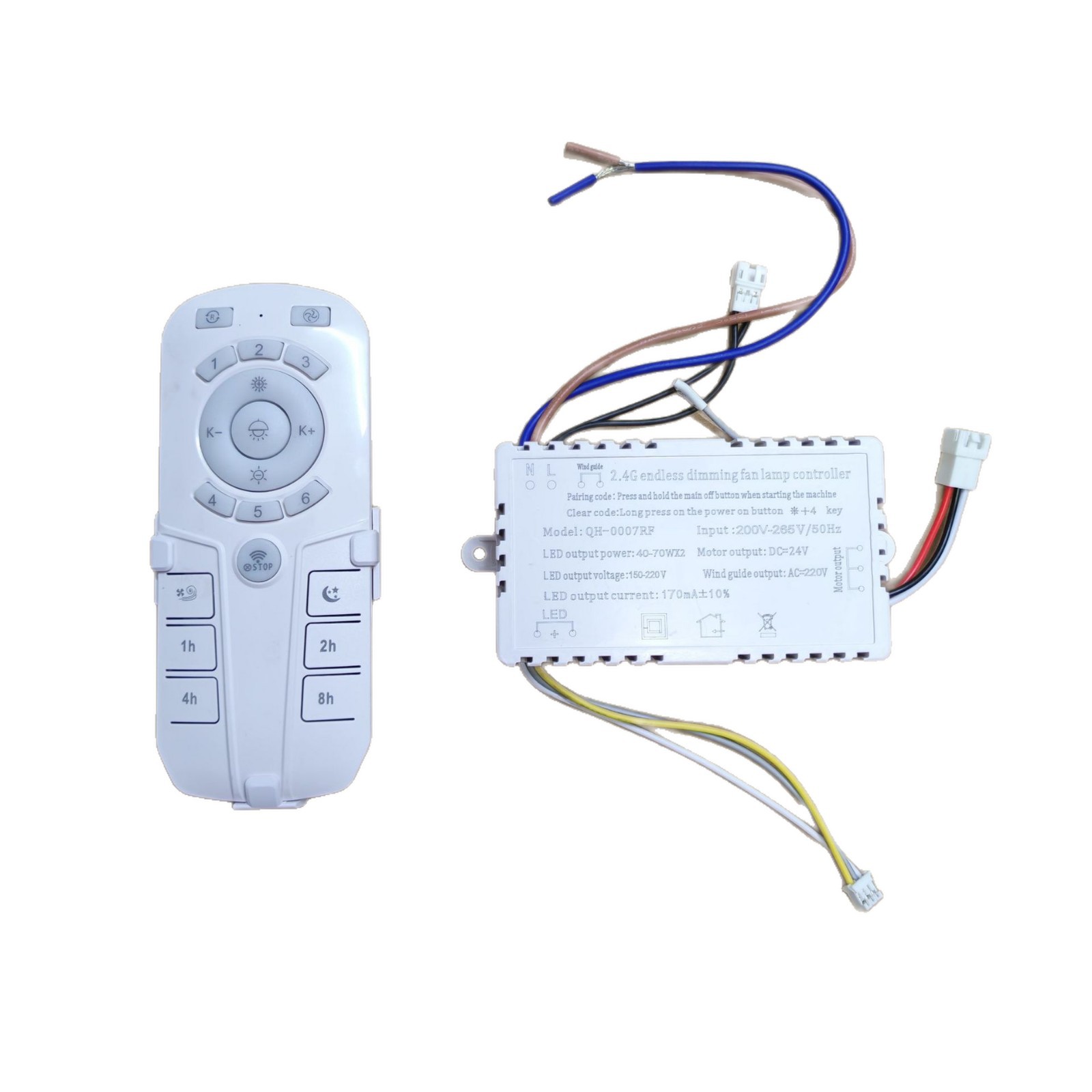 QH007 English version moving head light/fan light electric drive DC inverter remote control 2.4G drive controller 140