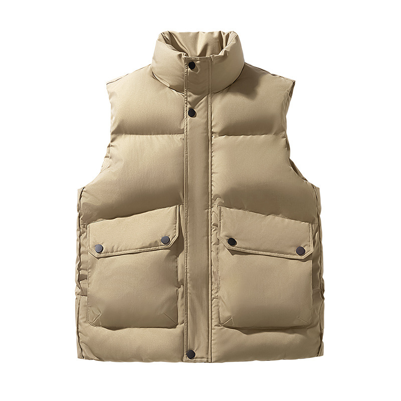Montaña multi-bolsillo sin mangas hombro cross-border chaleco de arroz blanco herramientas al aire libre chaleco de plumón hombre de alta gama personalizado