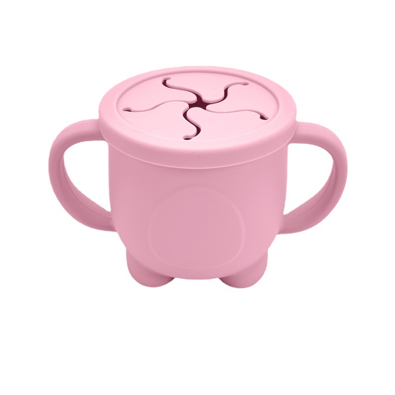 廠家直銷嬰兒硅膠零食杯寶寶學(xué)飲杯防灑防燙牛奶杯水杯小孩零食碗