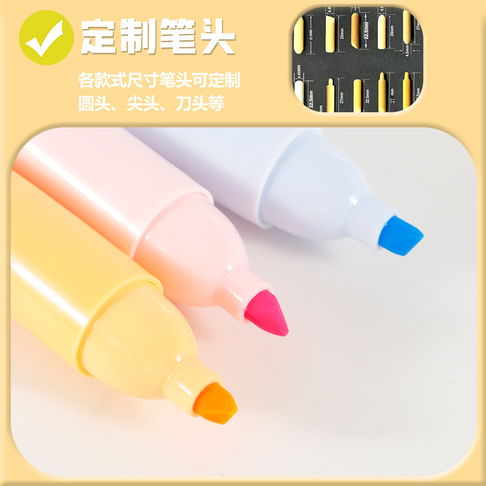 Logotipo personalizado de fábrica de fuente de resaltador OEM marcador clave para estudiantes juego de resaltador de dibujos animados personalizado