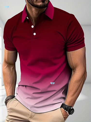 Summer Gradient Golf T Shirt men's Gradient Color Golf S