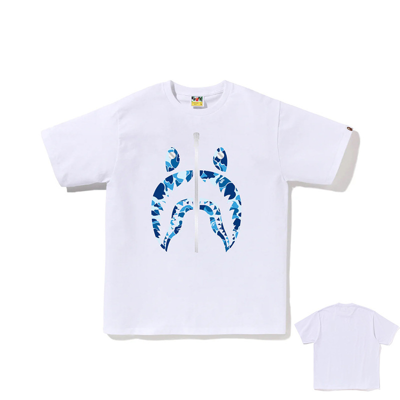 APE Ape トレンドブランド 外国貿易 ヘビーウェイト ピュアコットン ラウンドプリント ユニセックス ゆったり プレミアム 半袖 Tシャツ 25SS|undefined