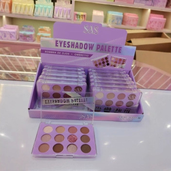 (caja de exhibición) SAS sombra de ojos transfronteriza multicolor maquillaje delicado perla 12 sombras de ojos 12 placas una caja