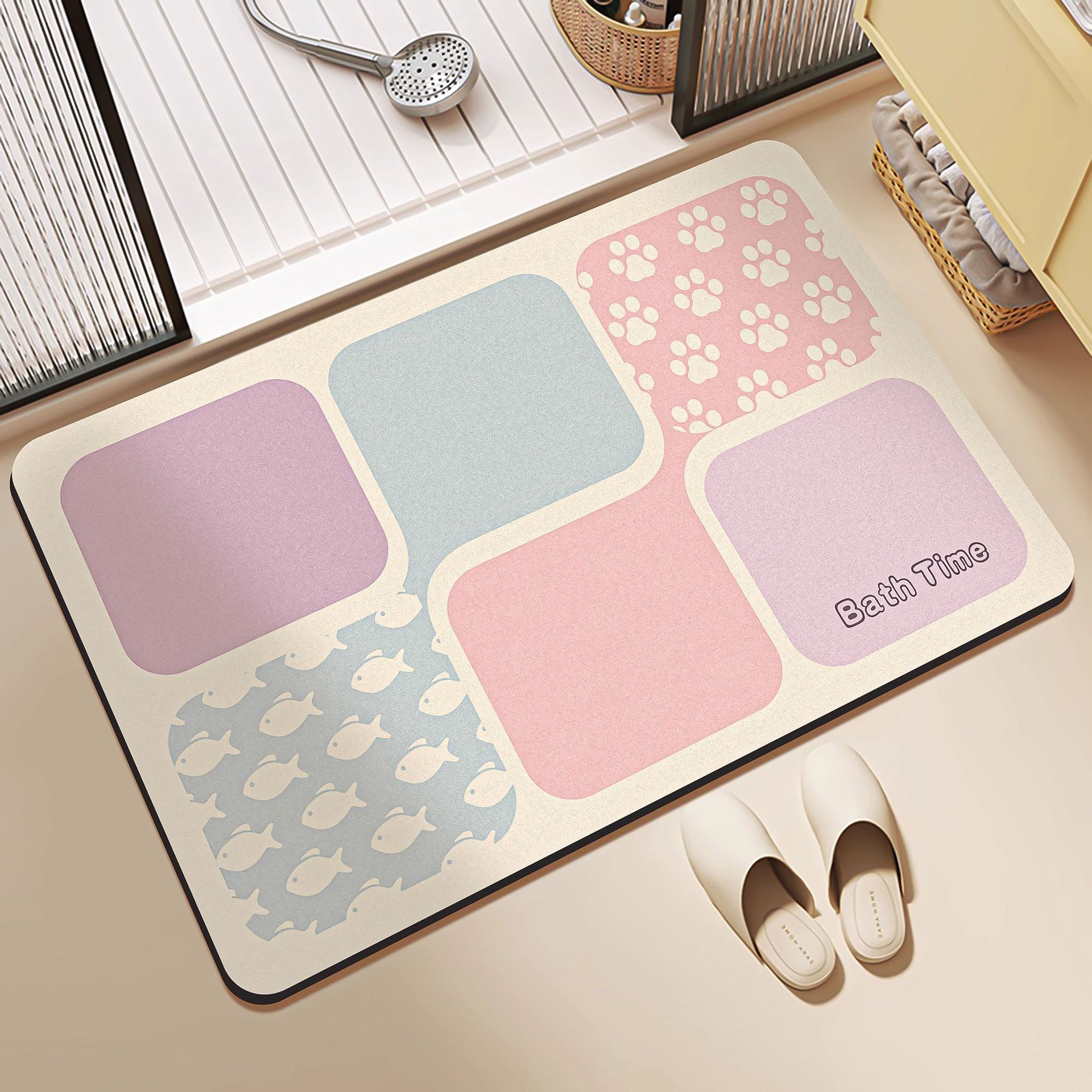 Alfombra de puerta de entrada Alfombra de baño Alfombra antideslizante Alfombra de inodoro de barro de diatomeas absorbente de agua Alfombra de pie de color de baño