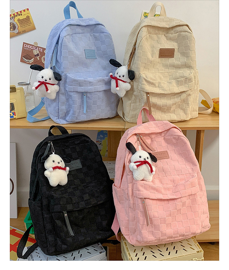 Estilo coreano ins estudiante nicho Plaid schoolbag Universidad simple todo partido color sólido de gran capacidad estudiante mochila casual