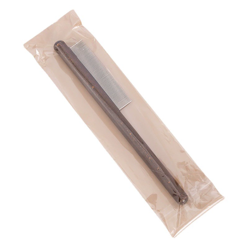 Расческа от блох для кошек и собак, расческа для кошек с мелкими зубцами, прямая расческа из цельного дерева, стальная расческа Bichon Teddy, расческа от блох