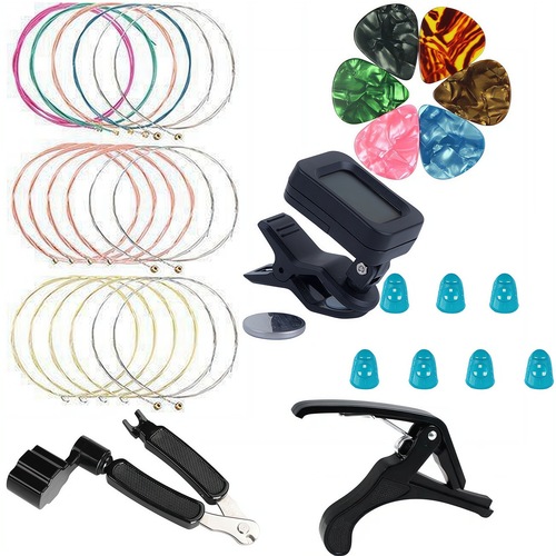 Amazon Best Selling Guitar Accessories Set Capo Pick Strings Three-in-One String Changing Tool Set