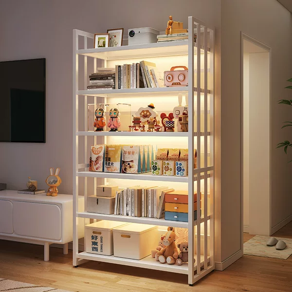 TV side shelf home bookshelf floor display shelf hand-made toy storage shelf simple living room bookcase