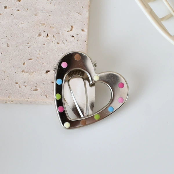 9# colorful dot big heart-4.5cm