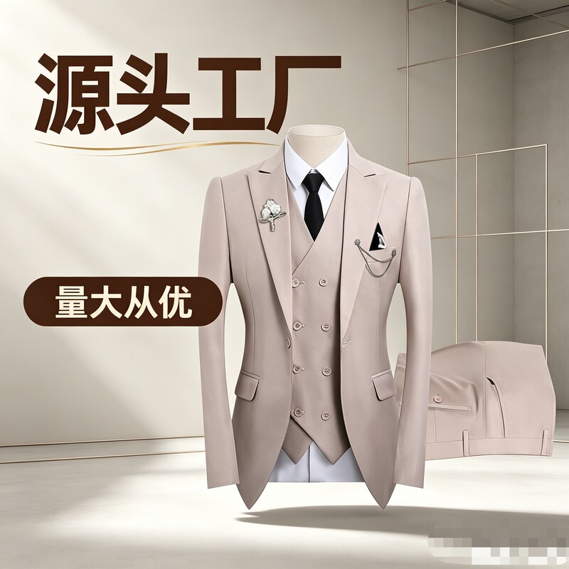 Men's suit set, cross-border foreign trade suit set, three-piece business slim-fit suit, banquet wedding dress, groomsmen's suit Men's suit set, cross-border foreign trade suit set, three-piece business slim-fit suit, banquet wedding dress, groomsmen's suit