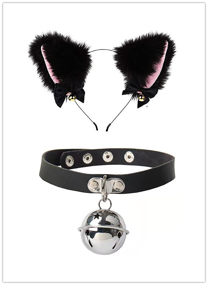 Set cerchietto orecchie di gatto e girocollo per ragazza_voghion.com