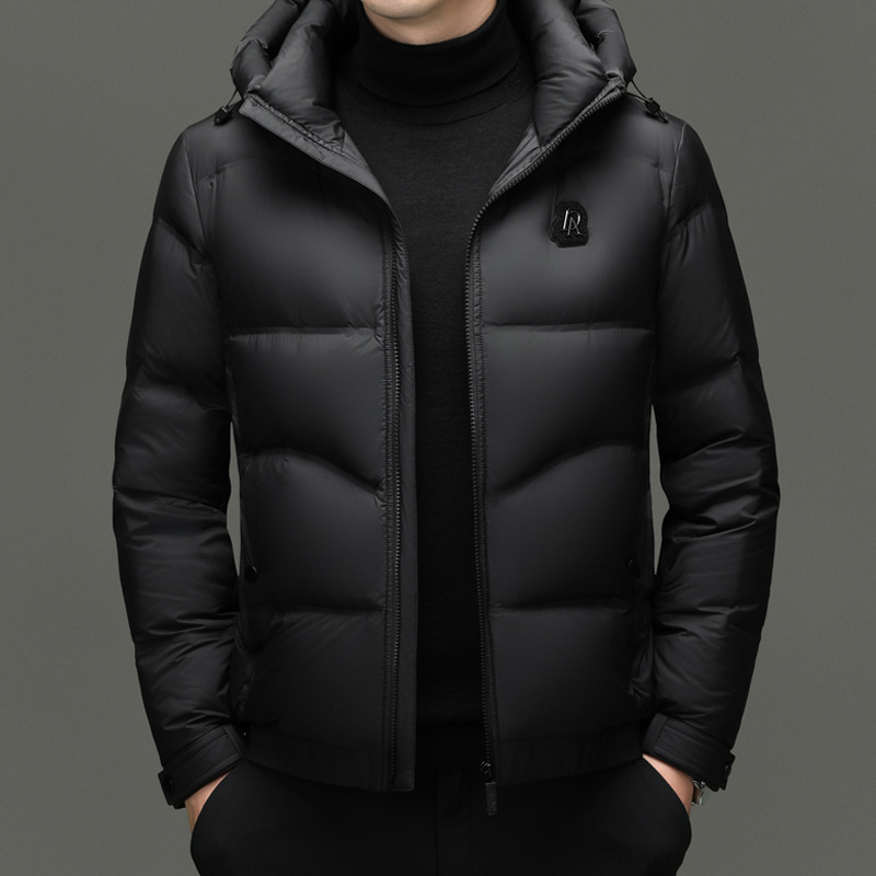 Tommy La Meng Men's Short Stand Collar down Jacket 2025 Winter New Fashion Middle-Aged Coldproof Warm Dad Jacket Tommy La Meng Men's Short Stand Collar down Jacket 2025 Winter New Fashion Middle-Aged Coldproof Warm Dad Jacket