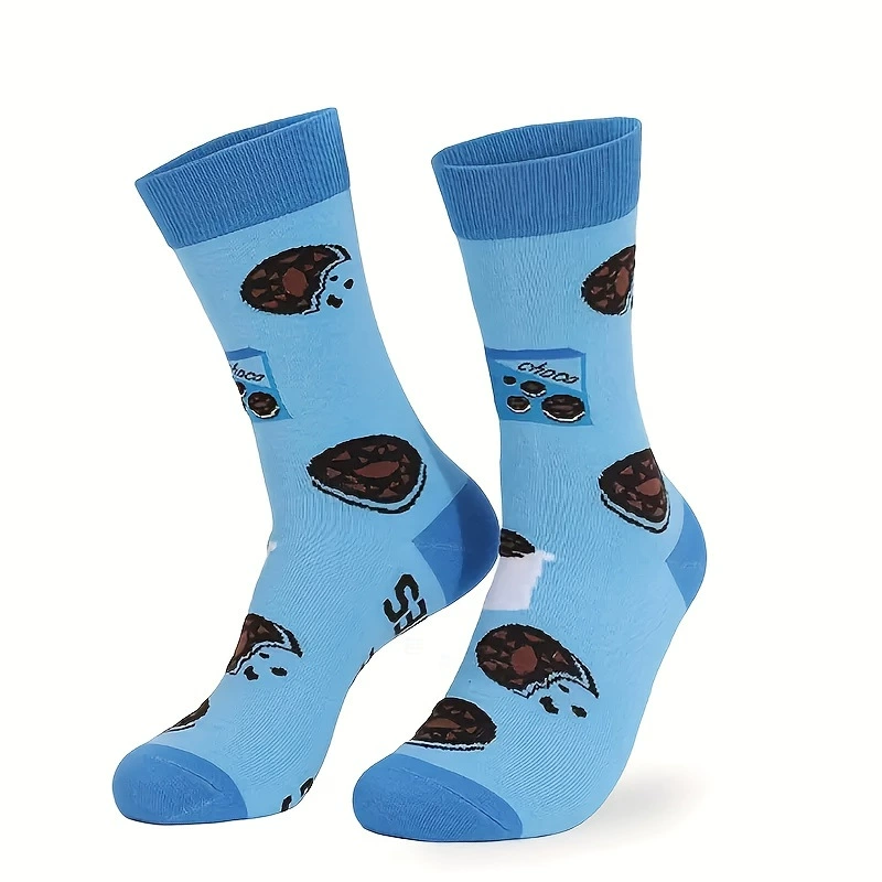 Модные высокие носки для мужчин и женщин, парные носки, повседневные спортивные креативные носки на весну и осень, хлопковые длинные носки.