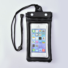 新款pvc气囊充气手机防水袋三折拉链按扣式充气可漂浮手机防水袋
