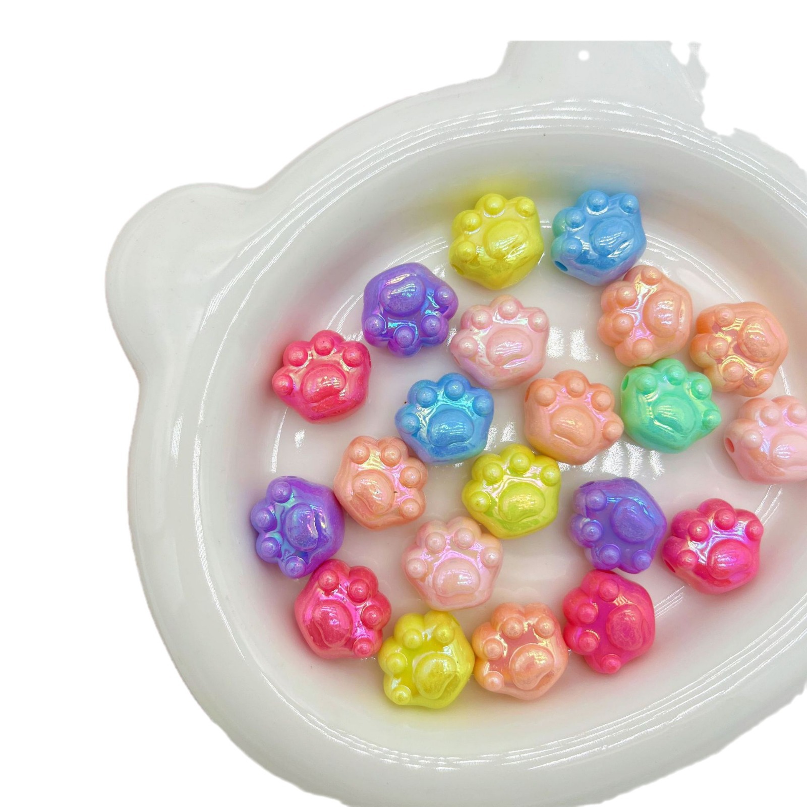 Mixto de dibujos animados lindos color mezclado arco de garra de panda con forma especial con pegamento de crema DIY caso de teléfono móvil