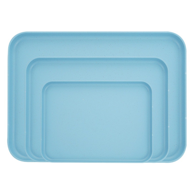 Wheat Straw Tray Cup Household Hotel Restaurant Rectangular Plate Fruit Tray Tea Tray Plastic Plate Dinner Plate