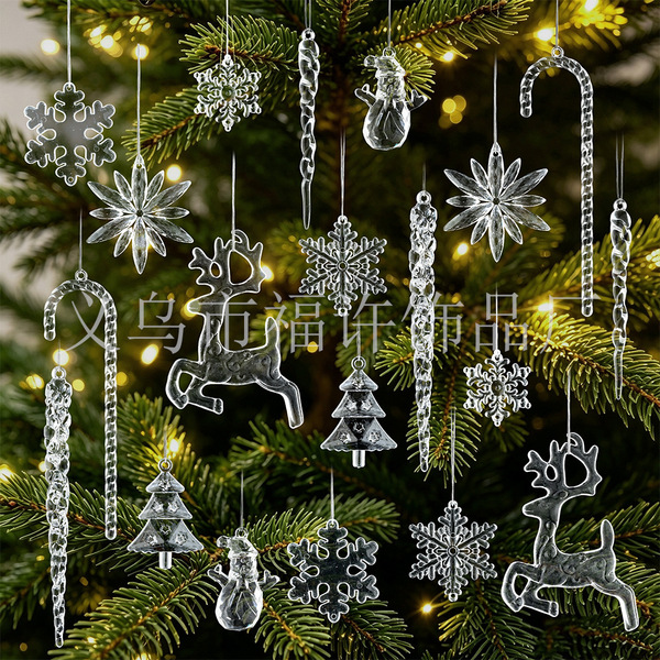 New 40pcs transparent Christmas pendant combination snowflake ice…