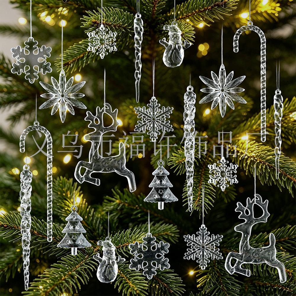 New 40pcs transparent Christmas pendant combination snowflake ice…