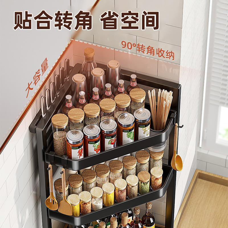 源工場厨房物置棚コーナー多機能三角テーブル調味料収納棚壁角調味料棚|undefined