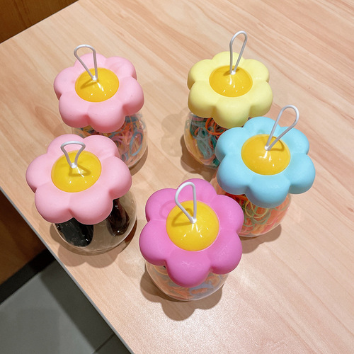 Korean style fashionable versatile hair ties jelly color unbreakable children's hair ties braided durable canned small hair ties wholesale