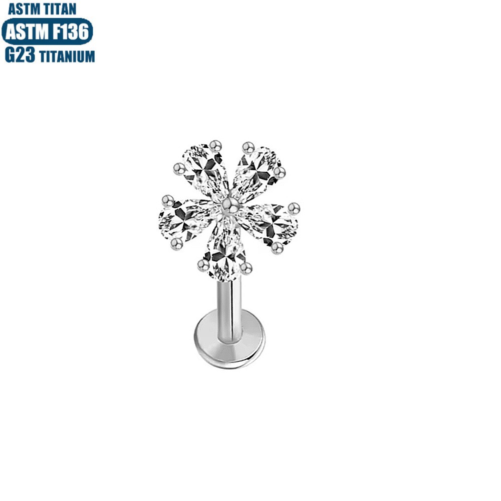 Pointed titanium steel lip stud product view