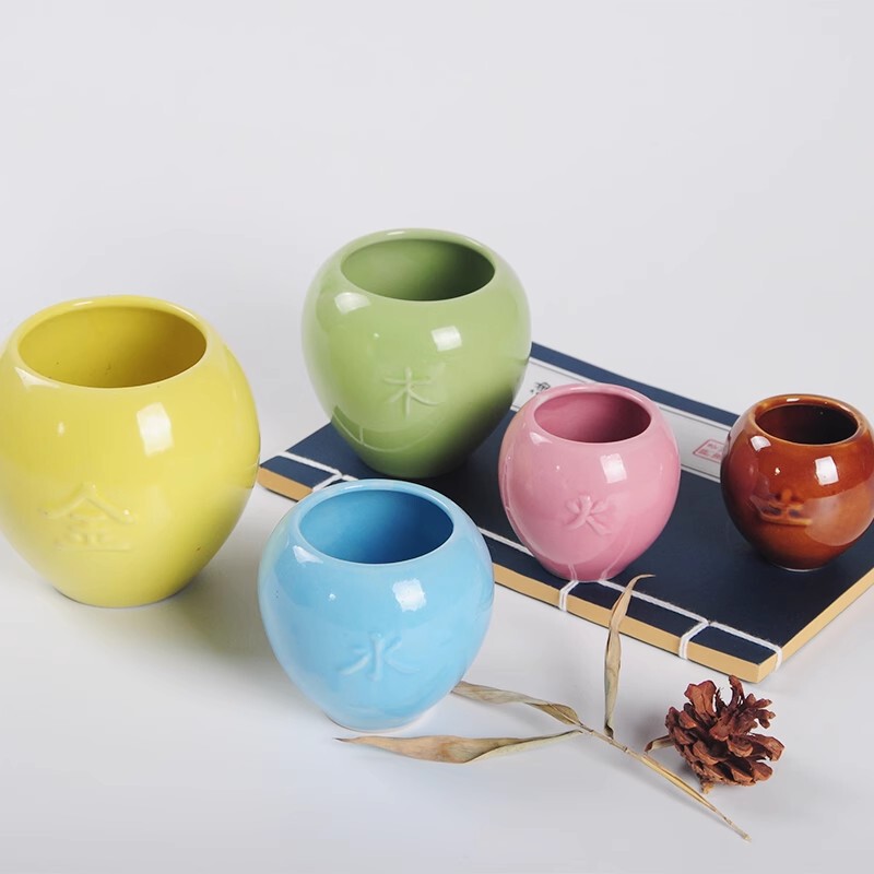 Ceramic Cupping Set for Home Use, Five-Element Energy Cups, Beauty Salon Special Cups, Moisture-Absorbing Cups, Shanghe Health Care
