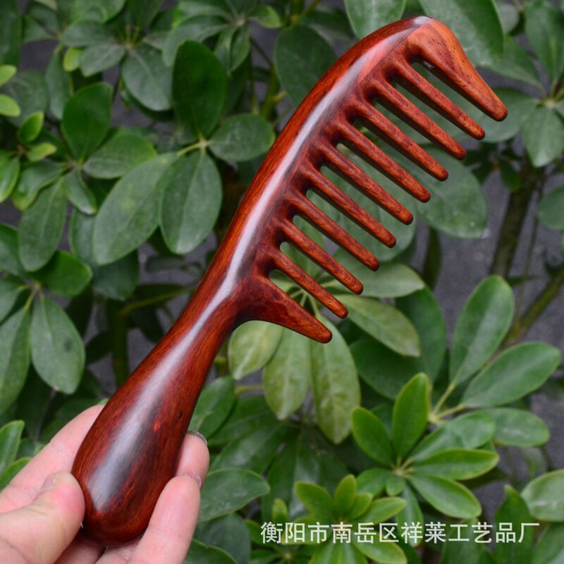 広い歯の櫛の黒檀の木の櫛の天然の規格品の大きい歯のカールの櫛の長い髪の家庭の女性の頭部のマッサージの抜け毛を防ぎます。|undefined