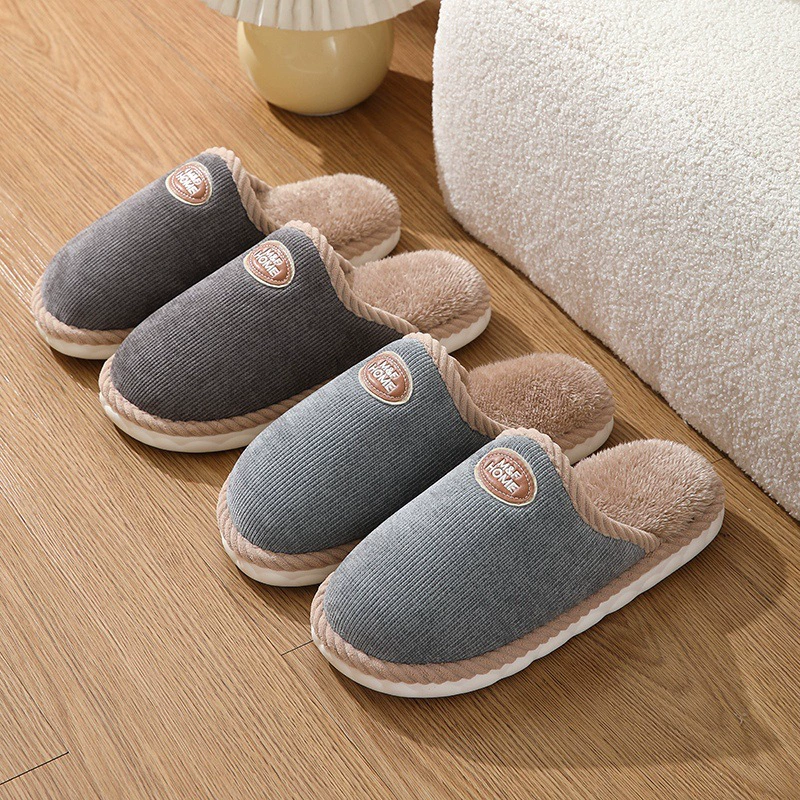 Домашние хлопчатобумажные тапочки большого размера мужские зимние 2024 новые внутренние нескользкие толстые подошвы теплые шерстяные тапочки мужские