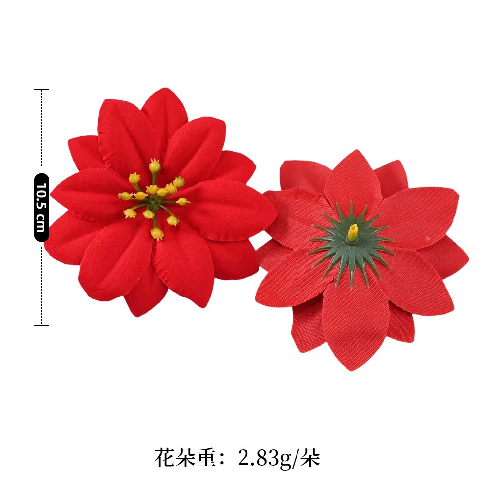 Fábrica al por mayor hexágono de doble capa de pétalos de navidad flores de simulación decoración de árbol de navidad flores falsas ramo de flores