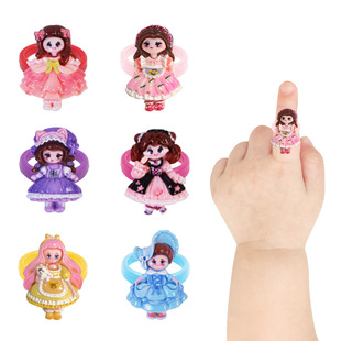 Lolita Doll Ring Finger Ring Children's Soft Rubber Ring Party Small Gift Children's Jewelry Cross-Border Amazon
