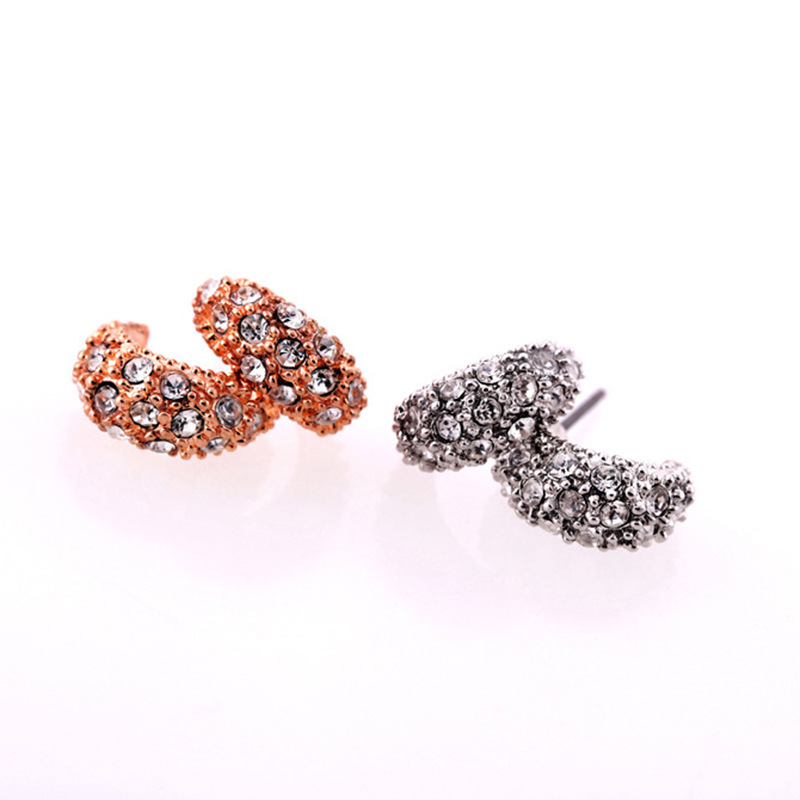 Japan And South Korea Small And Delicate Ear Stud Shiny Diamond-encrusted Goddess Temperament Earrings Girlfriends Same Style Gift Ear Rings Wholesale Fashion display picture 4