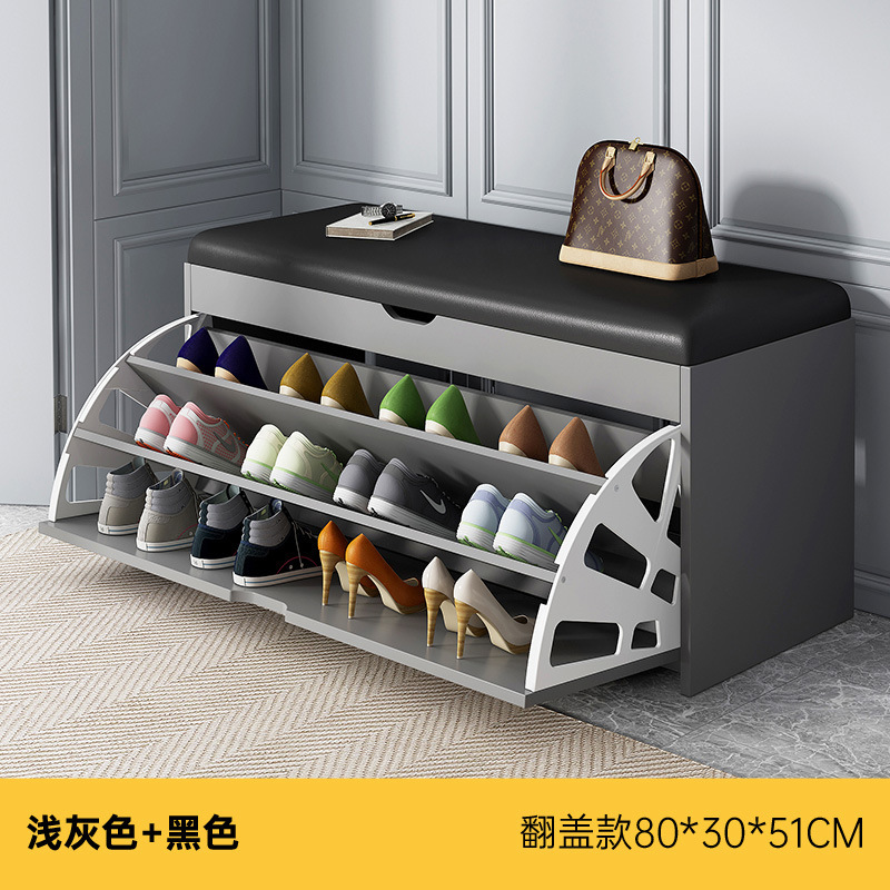 [신제품 업그레이드 및 두꺼워짐] 라이트 그레이 + 블랙 가죽 시트쿠션 60*30*51