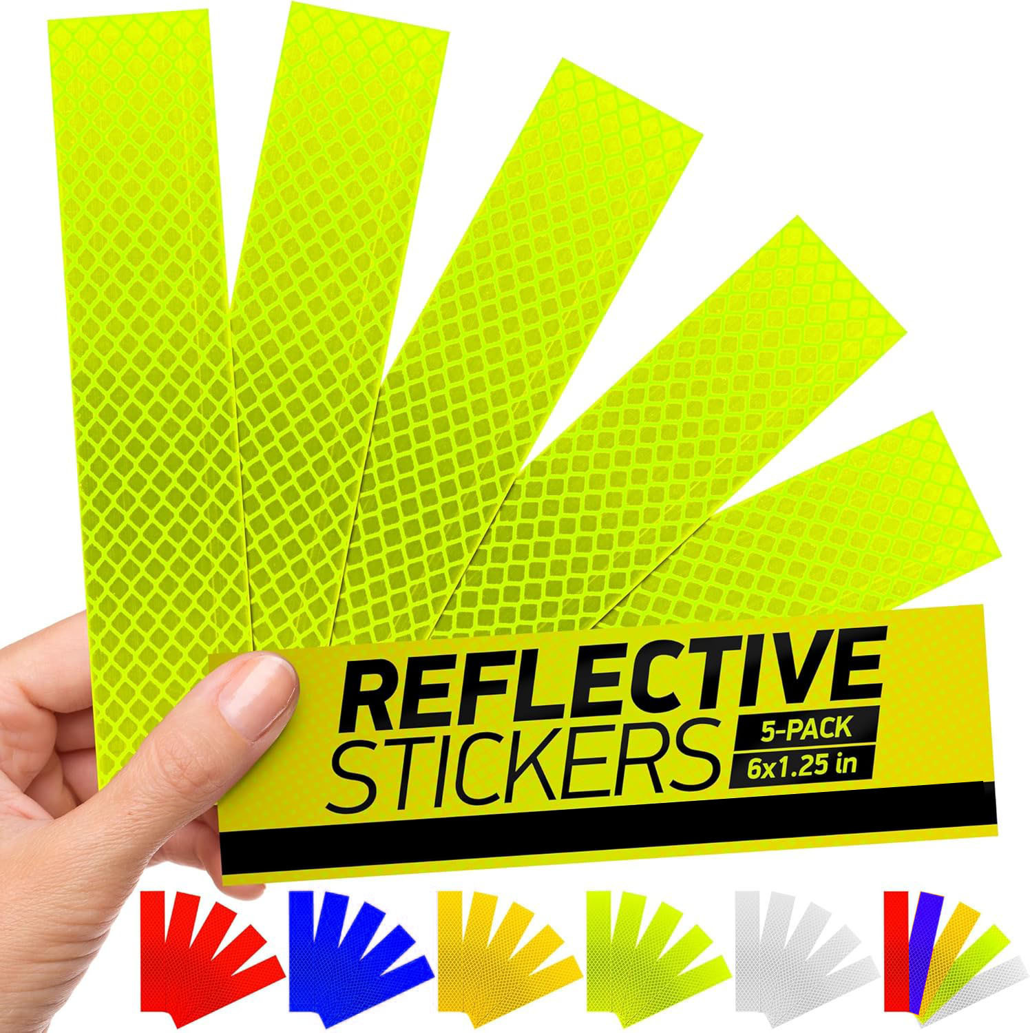 Adesivi riflettenti ad alta visibilità Diamond per casco e auto, adesivi di avvertimento multiuso, 5 pezzi_voghion.com