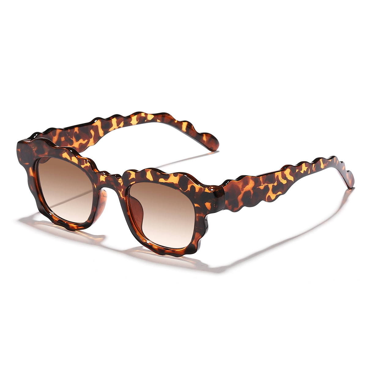 Transfronterizo nuevo personalizado flor ola borde gafas de sol pequeño marco cuadrado moda desgaste esencial gafas de sol